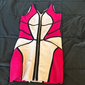 Stylish Pink and White Women's Dress by Bebe